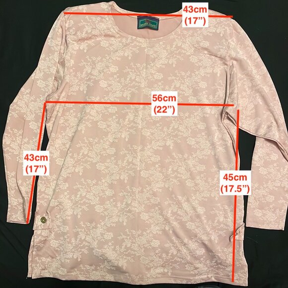 Higher Estate Pink Long Sleeve Blouse with rose print - Picture 2 of 6